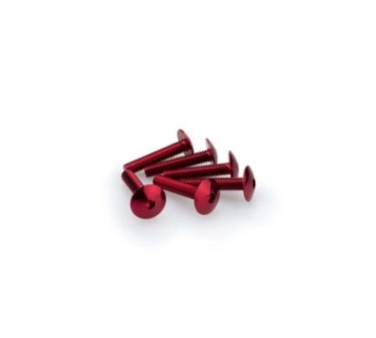 PUIG RED ANODIZED SCREWS KIT - COD. 3995R - Round head, hexagon socket. Blister of 6 pieces. Size M6 x 30mm.