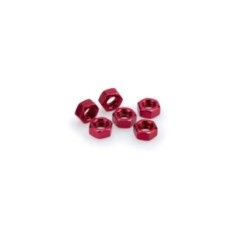 PUIG RED ANODIZED SCREWS KIT - COD. 0863R - Anodized aluminum nuts. Blister of 6 pieces. Size M8.