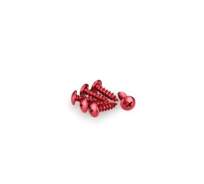 PUIG RED ANODIZED SCREWS KIT - COD. 2542R - In anodized aluminum with steel head. Blister of 6 pieces. Size M6 x 20