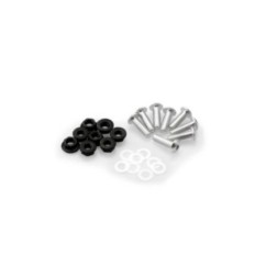 PUIG SILVER ANODIZED SCREWS KIT - COD. 0956P - Round head, hexagon socket, with nuts. Blister of 8 pieces. Size M5.