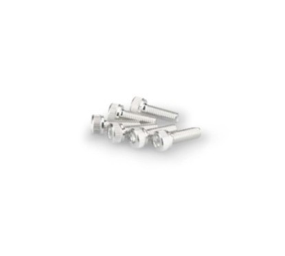 PUIG SILVER ANODIZED SCREWS KIT - COD. 0146P - Cylindrical head, hexagon socket. Blister of 6 pieces. Size M5 x 15mm.