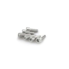 PUIG SILVER ANODIZED SCREWS KIT - COD. 0363P - Cylindrical head, hexagon socket. Blister of 6 pieces. Size M6 x 15mm.