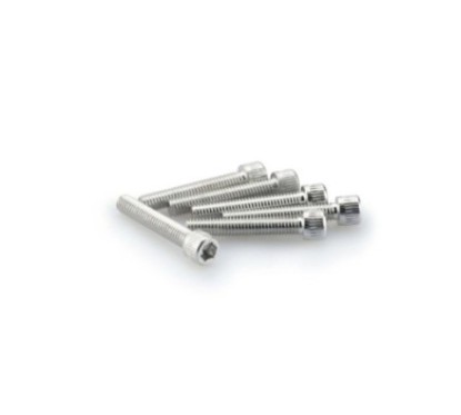 PUIG SILVER ANODIZED SCREWS KIT - COD. 0346P - Cylindrical head, hexagon socket. Blister of 6 pieces. Size M6 x 35mm.