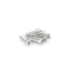 PUIG SILVER ANODIZED SCREWS KIT - COD. 0473P - Cylindrical head, hexagon socket. Blister of 6 pieces. Size M8 x 30mm.