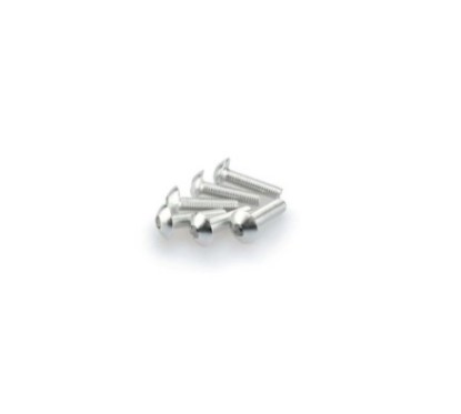 PUIG SILVER ANODIZED SCREWS KIT - COD. 0550P - Round head, hexagon socket. Blister of 6 pieces. Size M5 x 20mm.