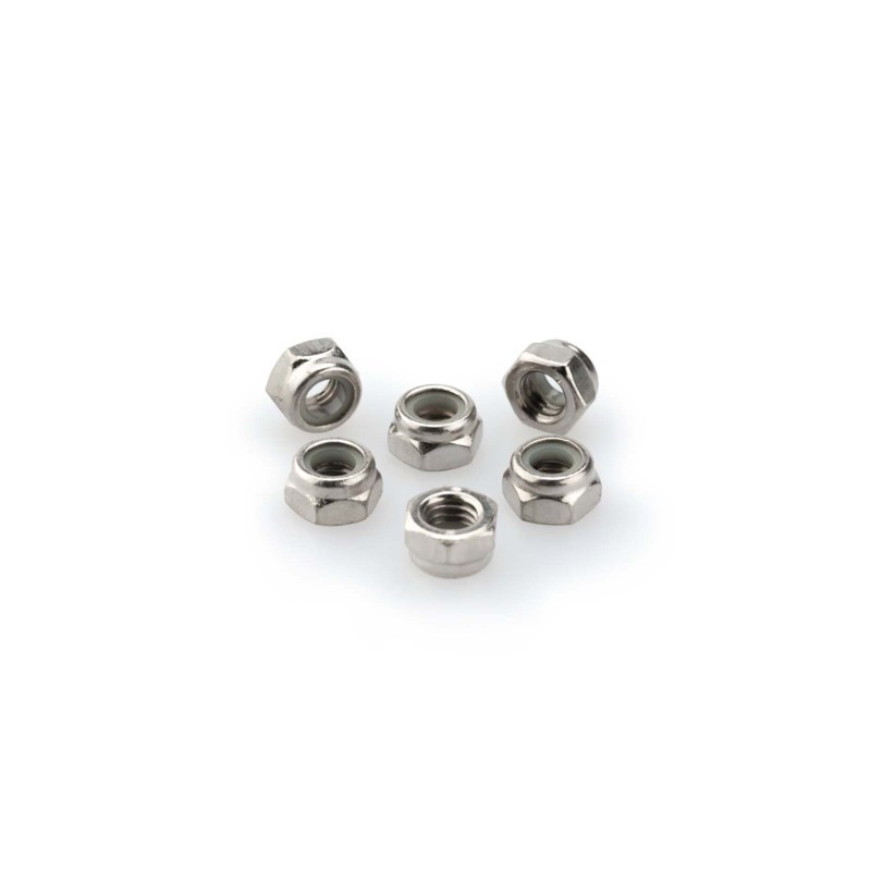 PUIG SILVER ANODIZED SCREWS KIT - COD. 0735P - Self-locking anodized aluminum nuts. Blister of 6 pieces. Size M5.