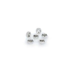 PUIG SILVER ANODIZED SCREWS KIT - COD. 0763P - Anodized aluminum nuts. Blister of 6 pieces. Size M5.