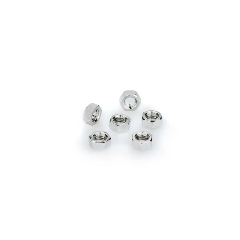 PUIG SILVER ANODIZED SCREWS KIT - COD. 0763P - Anodized aluminum nuts. Blister of 6 pieces. Size M5.