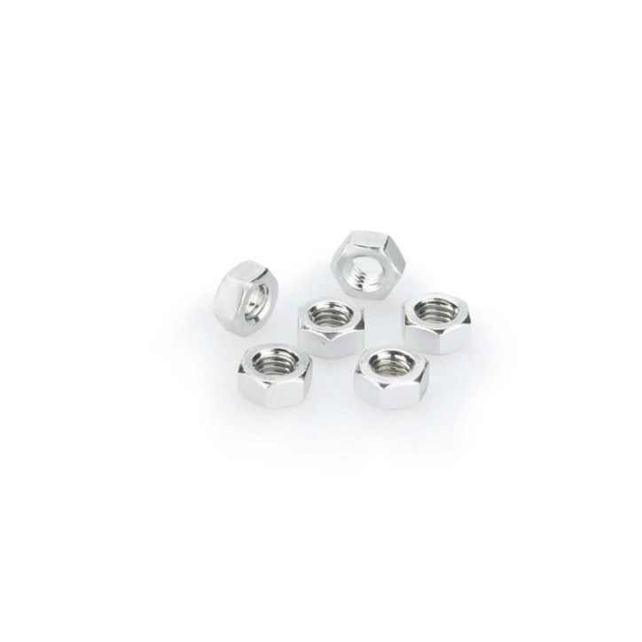 PUIG SILVER ANODIZED SCREWS KIT - COD. 0764P - Anodized aluminum nuts. Blister of 6 pieces. Size M6.