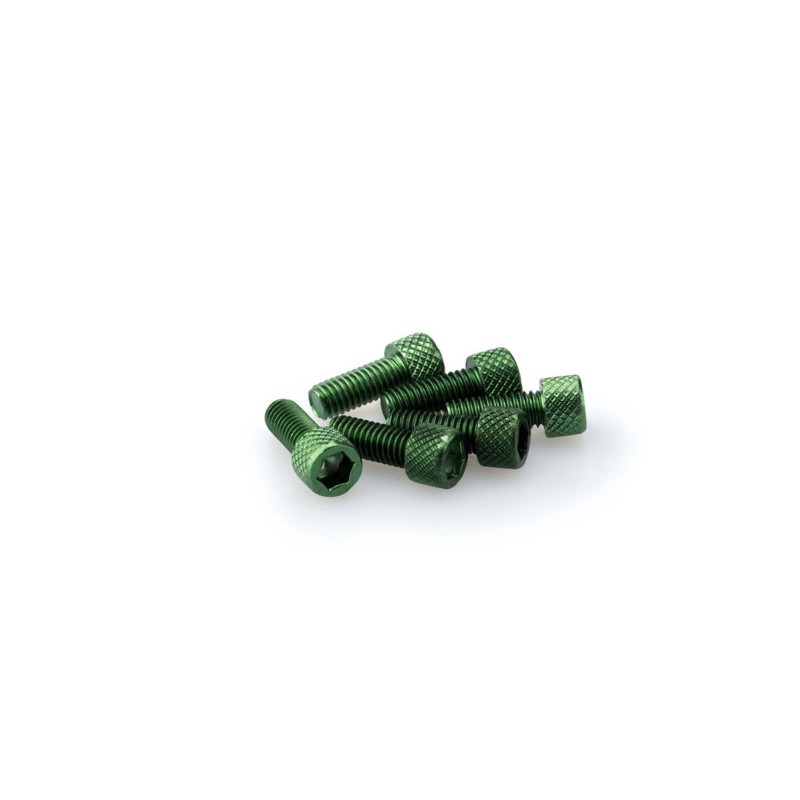 PUIG GREEN ANODIZED SCREWS KIT - COD. 0363V - Cylindrical head, hexagon socket. Blister of 6 pieces. Size M6 x 15mm.