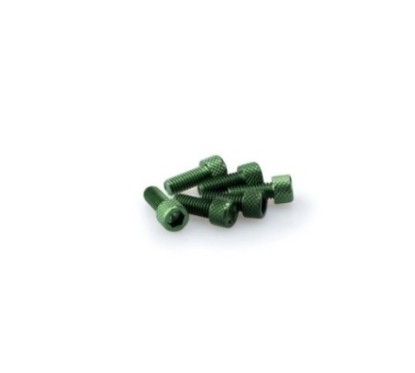 PUIG GREEN ANODIZED SCREWS KIT - COD. 0363V - Cylindrical head, hexagon socket. Blister of 6 pieces. Size M6 x 15mm.