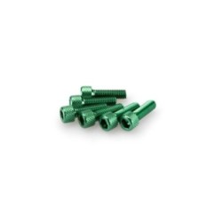 PUIG GREEN ANODIZED SCREWS KIT - COD. 0364V - Cylindrical head, hexagon socket. Blister of 6 pieces. Size M6 x 20mm.