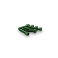 PUIG GREEN ANODIZED SCREWS KIT - COD. 0544V - Cylindrical head, hexagon socket. Blister of 6 pieces. Size M6 x 25mm.