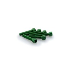 PUIG GREEN ANODIZED SCREWS KIT - COD. 0258V - Cylindrical head, hexagon socket. Blister of 6 pieces. Size M6 x 30mm.