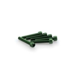 PUIG GREEN ANODIZED SCREWS KIT - COD. 0346V - Cylindrical head, hexagon socket. Blister of 6 pieces. Size M6 x 35mm.