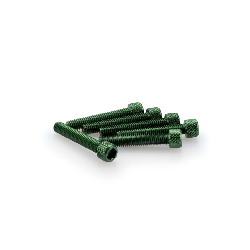 PUIG KIT DE TORNILLOS ANODIZADOS VERDE - COD. 0346V - Cabeza cilIndrica, casquillo hexagonal. BlIster de 6 piezas. TamaNo M6 x 3