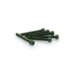 PUIG GREEN ANODIZED SCREWS KIT - COD. 0370V - Cylindrical head, hexagon socket. Blister of 6 pieces. Size M6 x 45mm.