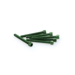 PUIG GREEN ANODIZED SCREWS KIT - COD. 0446V - Cylindrical head, hexagon socket. Blister of 6 pieces. Size M6 x 55mm.