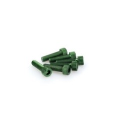 PUIG GREEN ANODIZED SCREWS KIT - COD. 0473V - Cylindrical head, hexagon socket. Blister of 6 pieces. Size M8 x 30mm.