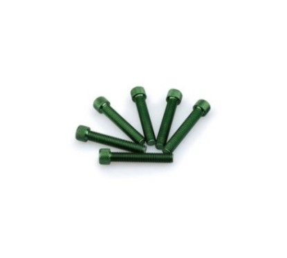 PUIG GREEN ANODIZED SCREWS KIT - COD. 0516V - Cylindrical head, hexagon socket. Blister of 6 pieces. Size M8 x 45mm.