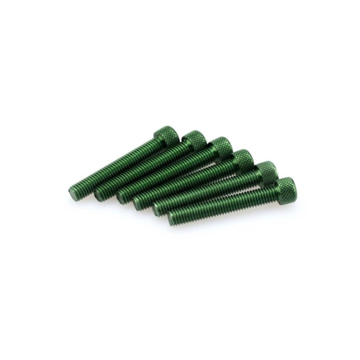 PUIG GREEN ANODIZED SCREWS KIT - COD. 0524V - Cylindrical head, hexagon socket. Blister of 6 pieces. Size M8 x 50mm.