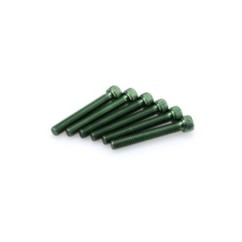 PUIG GREEN ANODIZED SCREWS KIT - COD. 0540V - Cylindrical head, hexagon socket. Blister of 6 pieces. Size M8 x 55mm.