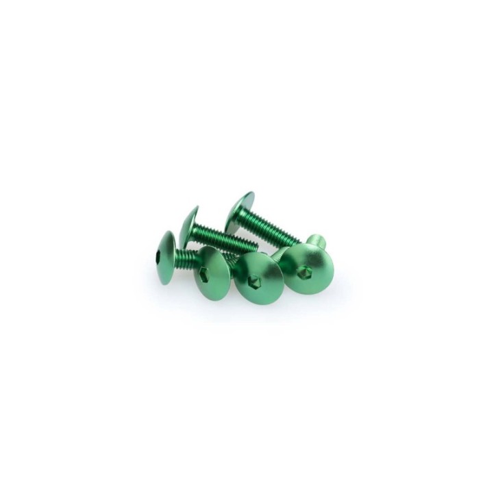 PUIG KIT VITI ANODIZZATE VERDE - COD. 0657V - Testa tonda, cava esagonale. Blister da 6 pezzi. Misura M6 x 20 mm.