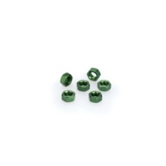 PUIG GREEN ANODIZED SCREWS KIT - COD. 0763V - Anodized aluminum nuts. Blister of 6 pieces. Size M5.