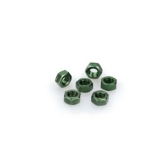 PUIG GREEN ANODIZED SCREWS KIT - COD. 0764V - Anodized aluminum nuts. Blister of 6 pieces. Size M6.