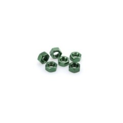PUIG GREEN ANODIZED SCREWS KIT - COD. 0863V - Anodized aluminum nuts. Blister of 6 pieces. Size M8.