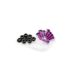 PUIG PURPLE ANODIZED SCREWS KIT - COD. 0956L - Round head, hexagon socket, with nuts. Blister of 8 pieces. Size M5.