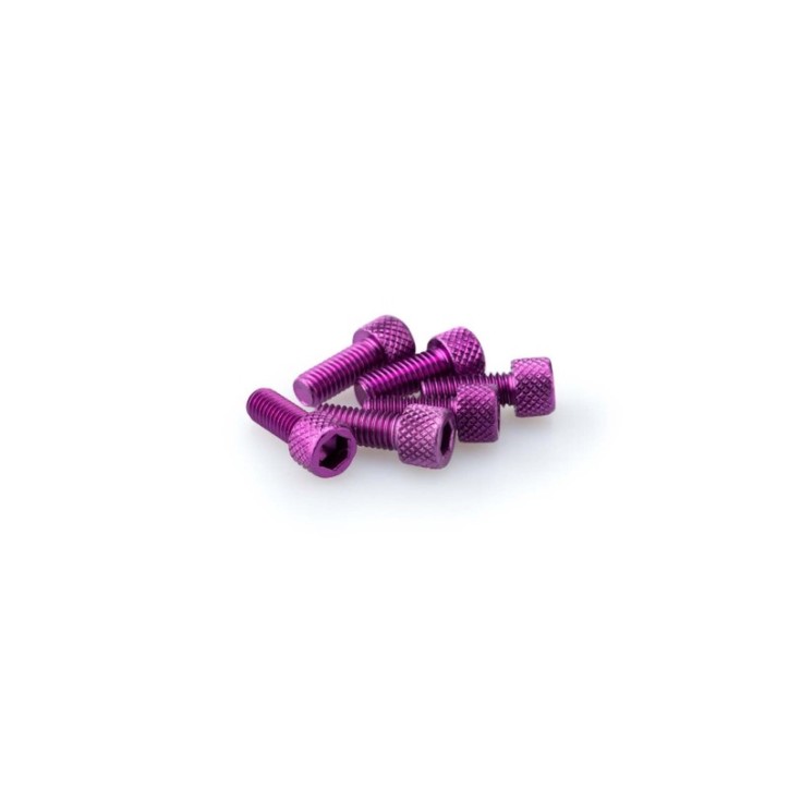 PUIG PURPLE ANODIZED SCREWS KIT - COD. 0363L - Cylindrical head, hexagon socket. Blister of 6 pieces. Size M6 x 15mm.