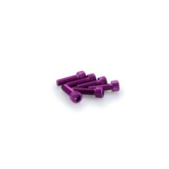 PUIG PURPLE ANODIZED SCREWS KIT - COD. 0364L - Cylindrical head, hexagon socket. Blister of 6 pieces. Size M6 x 20mm.
