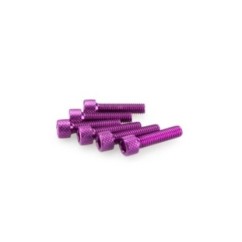 PUIG PURPLE ANODIZED SCREWS KIT - COD. 0544L - Cylindrical head, hexagon socket. Blister of 6 pieces. Size M6 x 25mm.