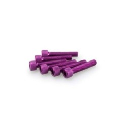 PUIG PURPLE ANODIZED SCREWS KIT - COD. 0258L - Cylindrical head, hexagon socket. Blister of 6 pieces. Size M6 x 30mm.