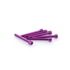 PUIG PURPLE ANODIZED SCREWS KIT - COD. 0421L - Cylindrical head, hexagon socket. Blister of 6 pieces. Size M6 x 50mm.