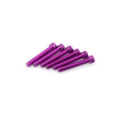 PUIG PURPLE ANODIZED SCREWS KIT - COD. 0524L - Cylindrical head, hexagon socket. Blister of 6 pieces. Size M8 x 50mm.