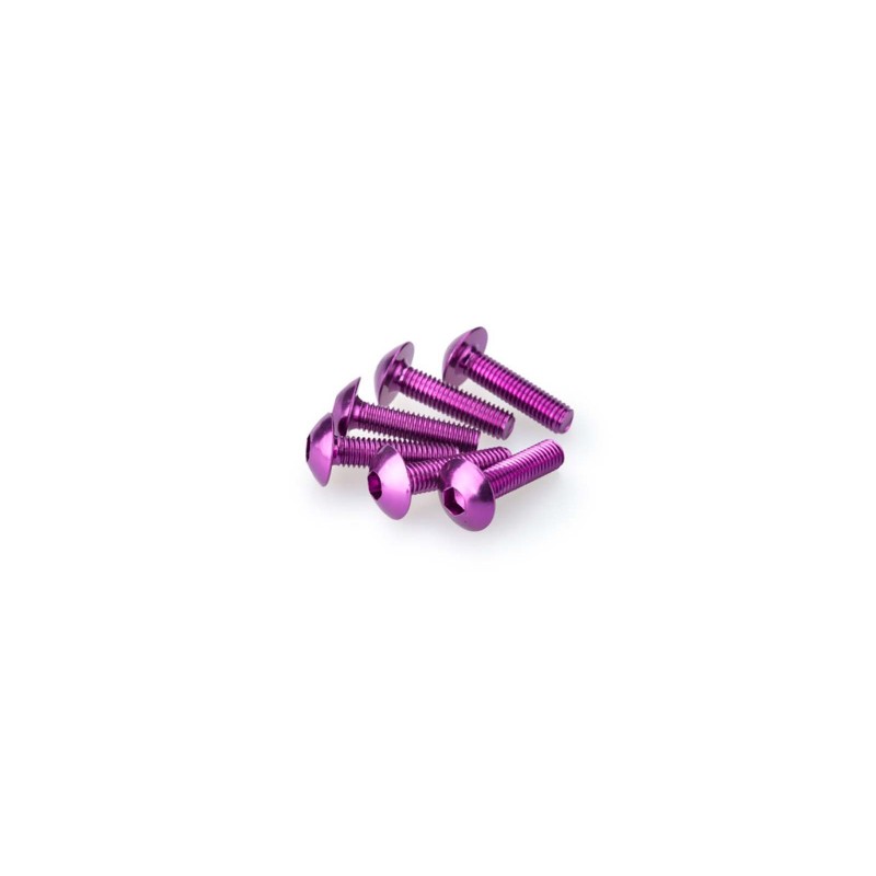 PUIG PURPLE ANODIZED SCREWS KIT - COD. 0550L - Round head, hexagon socket. Blister of 6 pieces. Size M5 x 20mm.