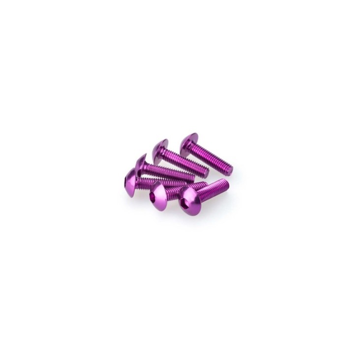 PUIG PURPLE ANODIZED SCREWS KIT - COD. 0550L - Round head, hexagon socket. Blister of 6 pieces. Size M5 x 20mm.