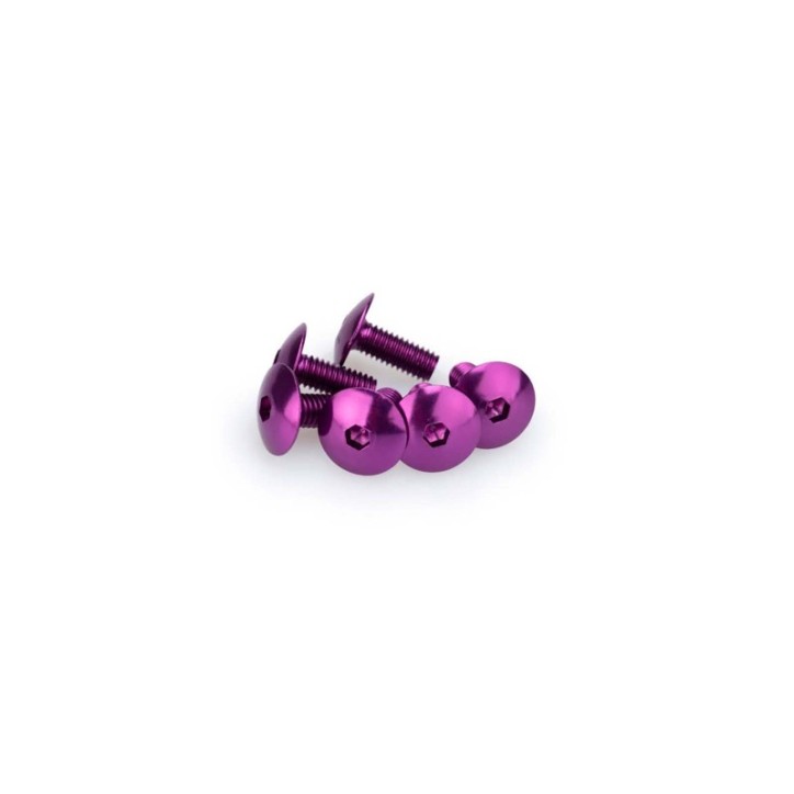 PUIG PURPLE ANODIZED SCREWS KIT - COD. 0611L - Round head, hexagon socket. Blister of 6 pieces. Size M6 x 15mm.