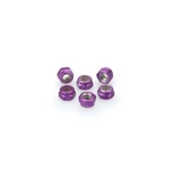 PUIG PURPLE ANODIZED SCREWS KIT - COD. 0735L - Self-locking anodized aluminum nuts. Blister of 6 pieces. Size M5.