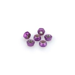 PUIG PURPLE ANODIZED SCREWS KIT - COD. 0736L - Self-locking anodized aluminum nuts. Blister of 6 pieces. Size M6.