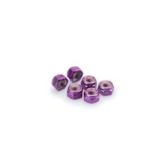 PUIG PURPLE ANODIZED SCREWS KIT - COD. 0832L - Self-locking anodized aluminum nuts. Blister of 6 pieces. Size M8.