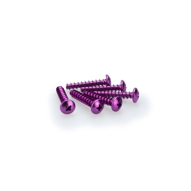 PUIG PURPLE ANODIZED SCREWS KIT - COD. 2543L - In anodized aluminum with steel head. Blister of 6 pieces. Size M6 x 30