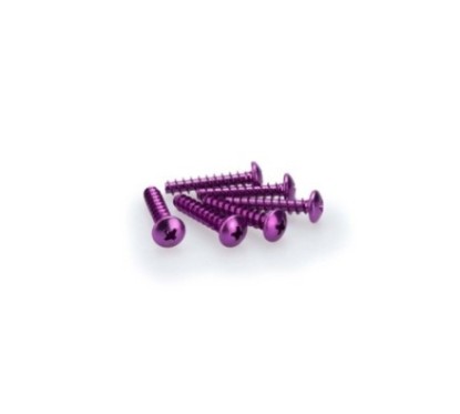 PUIG PURPLE ANODIZED SCREWS KIT - COD. 2543L - In anodized aluminum with steel head. Blister of 6 pieces. Size M6 x 30