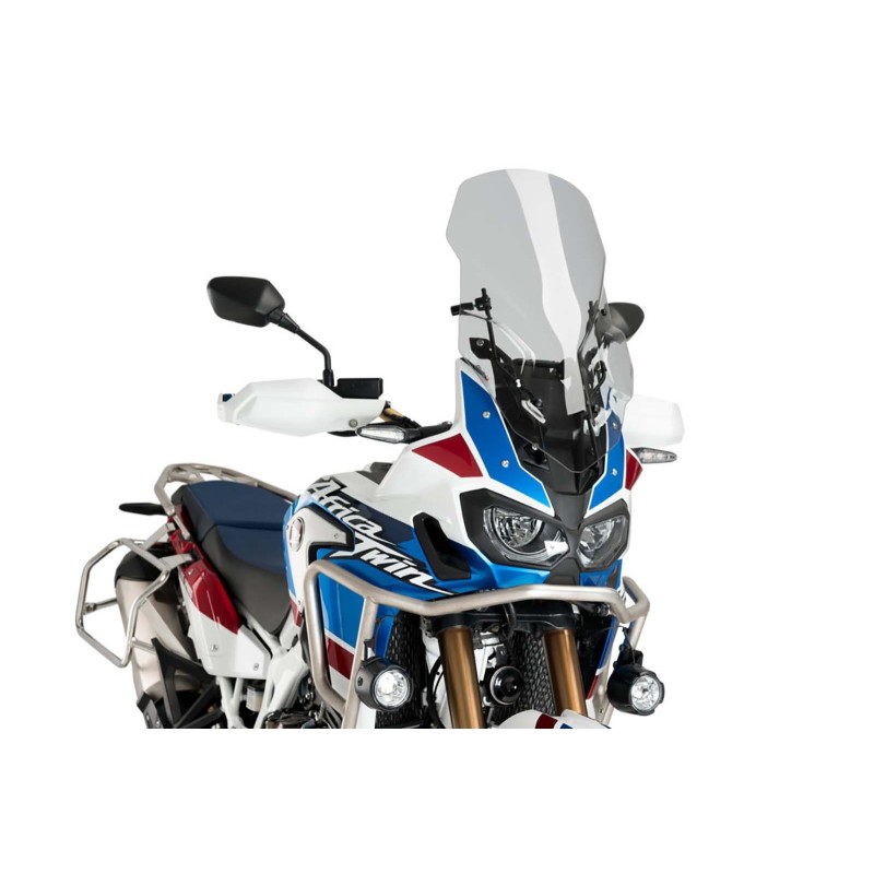 PUIG PARE - BRISE TOURING AJUSTABLE E M.E.M. HONDA CRF1000L AFRICA TWIN 16-19 FUMEE CLAIR