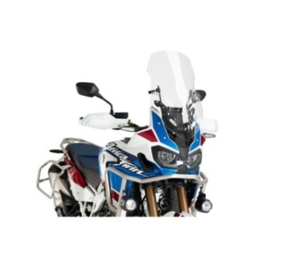 PUIG CUPOLINO TOURING REGOLABILE E SUPPORTO M.E.M. PER HONDA CRF1000L AFRICA TWIN ANNO 16-19 COLORE TRASPARENTE