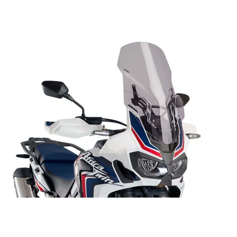puig adjustable touring windshield for honda africa twin 16 19 light smoke