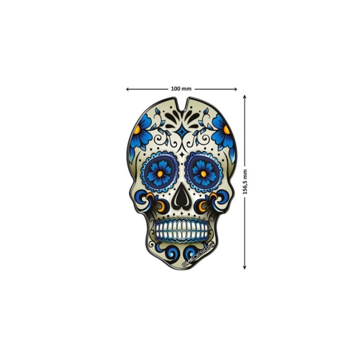 PUIG TANK PROTECTION STICKERS MODEL SKULL BLUE - COD. 3673A - Protects the motorbike from scratches and UV rays.