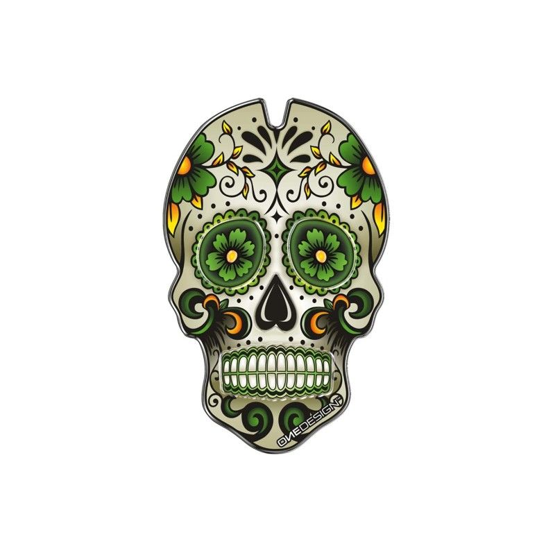Pegatinas de proteccion de deposito Puig modelo calavera verde